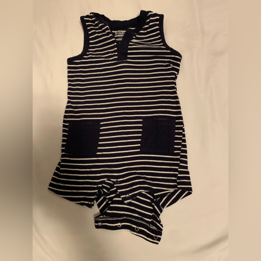 Striped Sleeveless Baby Romper